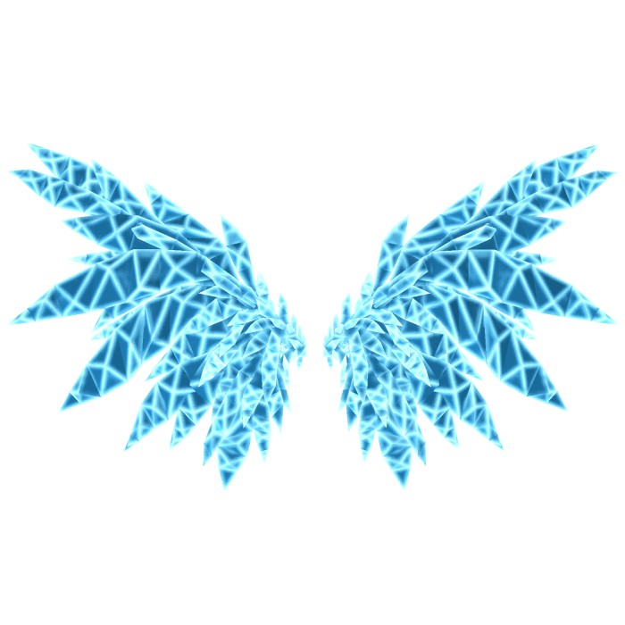 [Emissive] Blue glowing crystallized wings
