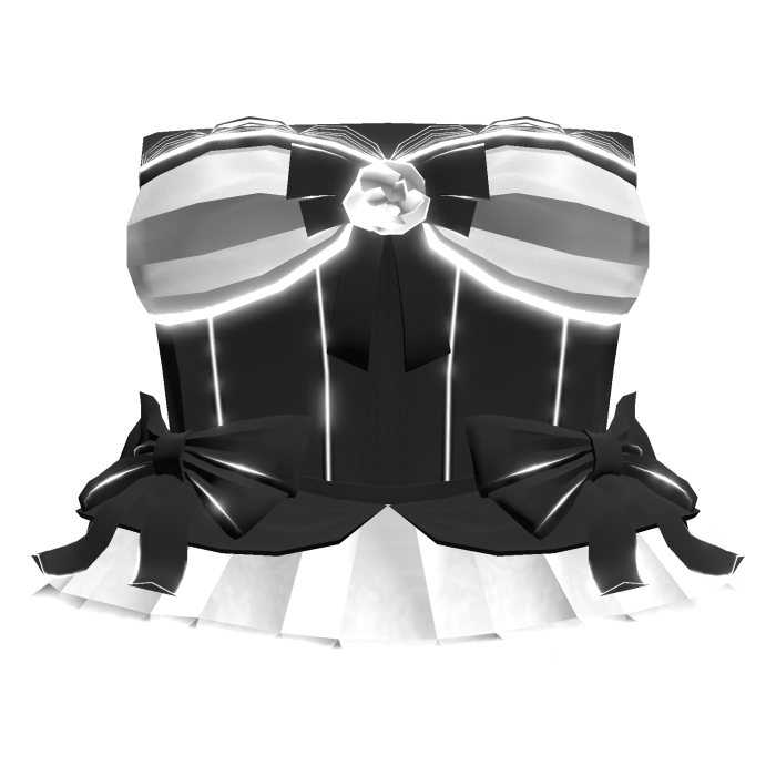 🎀Glow Coquette Bow Corset Dress Black White Cute
