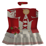 Cute dress red white with collar flowers