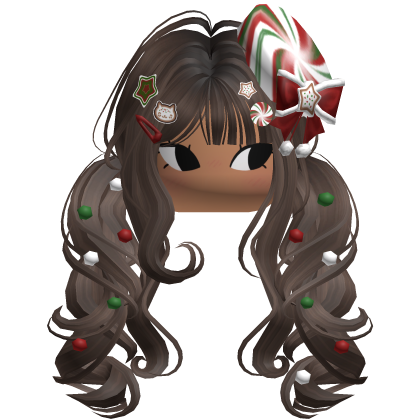 ♡ Christmas Peppermint Pigtails (Brown)