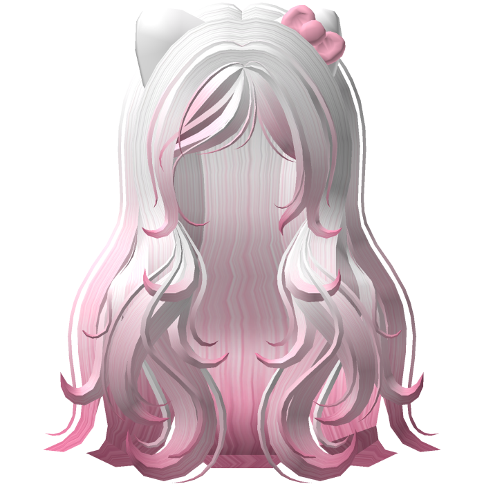 ♡ Two-Tone Long Hello Kitty Hair (Pink & White)