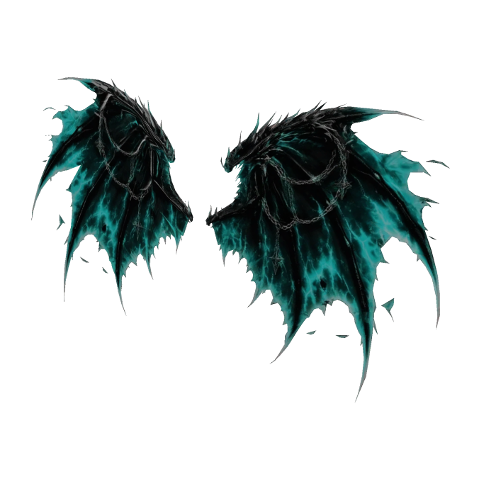 NecroFear Teal Jagged Wingsz