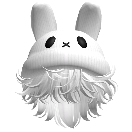 Moe Messy Boy Hair W/ Bunny Hat White V4