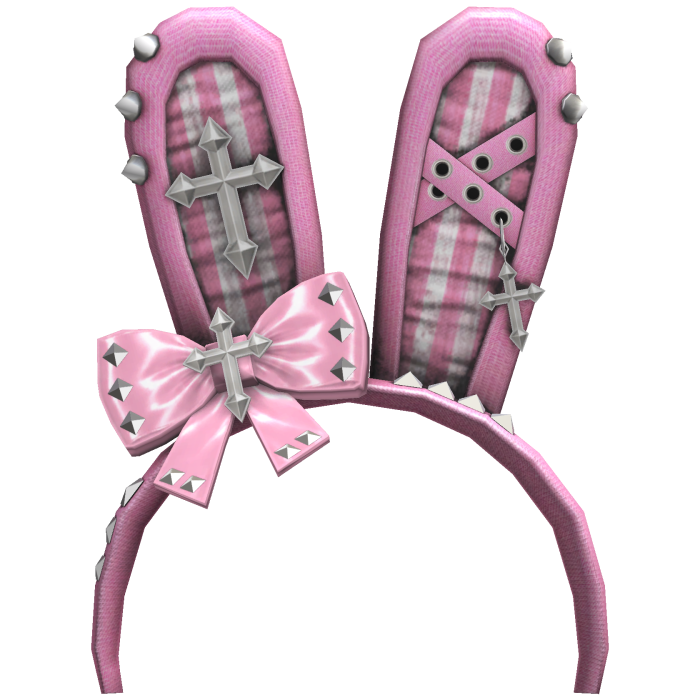 Pink Goth Bunny Ears Headband Vkei