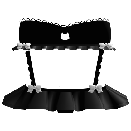 ♡ : cute kitty cat black and white dress  Roblox item