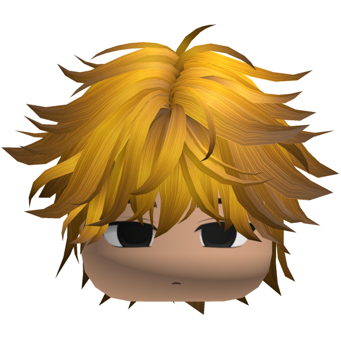 Cute Y2K emo boy messy fluffy yellow hair