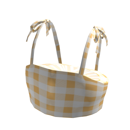 Yellow Tube Top with Ribbon Straps