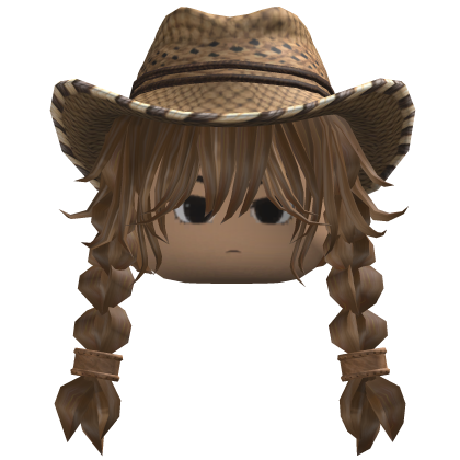 Braided Hair w/ Cowboy Hat (Brown)