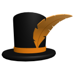 Orange Feathered Top Hat