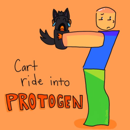 Cart ride into a orange Protogen