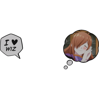 Wiz KonoSuba Thinking Bubble + I Love Text