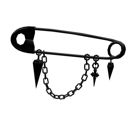 Black Y2K Goth Safety Pin Face Piercing
