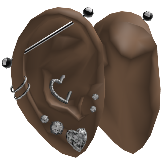 Diamond Heart Earring Stack V2