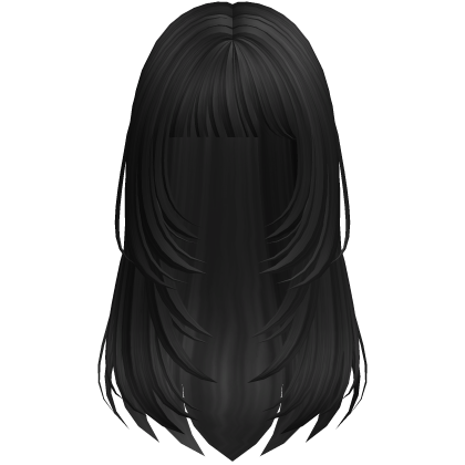 Long Straight Hime Cut Layers Black