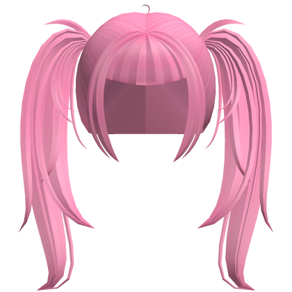 alt y2k messy straight pigtails in hot pink 
