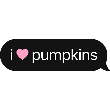 i heart pumpkins text