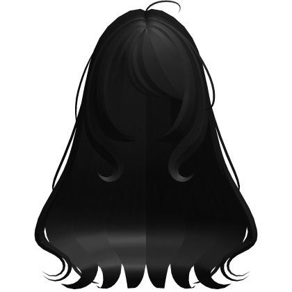 Angel Black Wavy Anime Hair W Bangs Roblox item