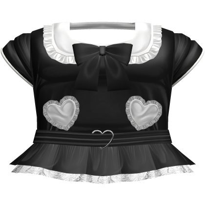 Black n White Sailor Heart Buckle Bow Dress Roblox item