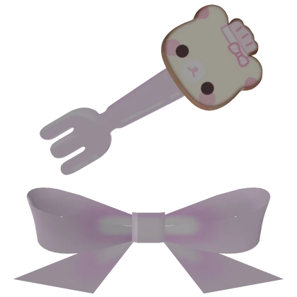 ♡ | Cute purple bear bow Roblox item render