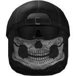 Black Skull Mask with Glasses