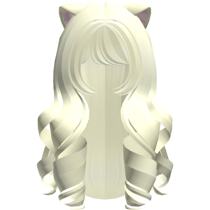 blonde kawaii sweet long kitty curls hair Roblox item