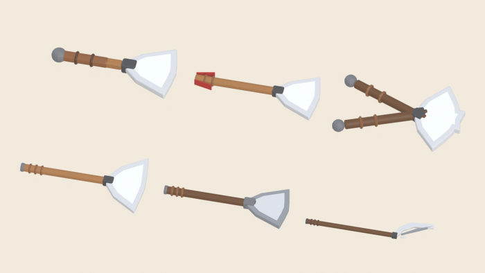Low Poly Axe Pack x30 Scythe Fantasy Battle preview 10