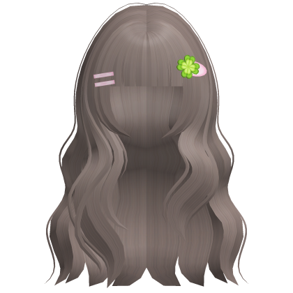 🍀꒰ cute lucky clover hime hair in dust brown Roblox item
