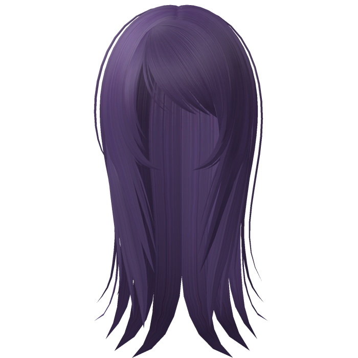 ☆ emo scene messy wispy long hair purple