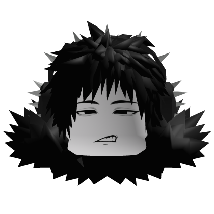 Emo boy black spiky hair face