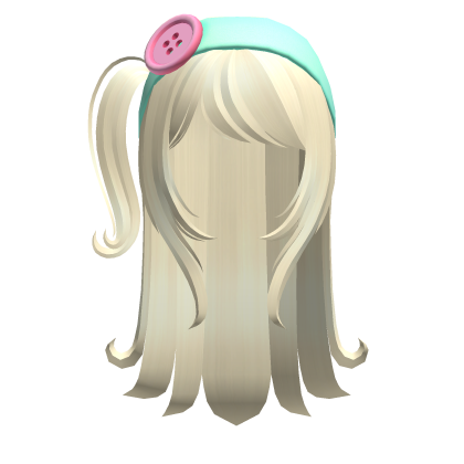 🍀Swirly Hair w Headband(Yellow&Mint) Roblox item