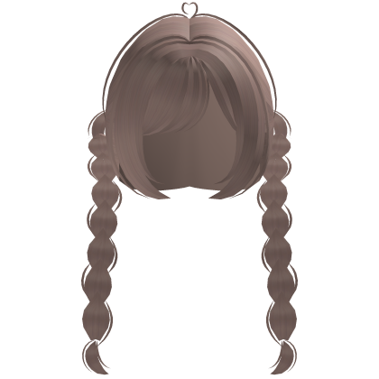 cute back double doll braids in milk tea Roblox item