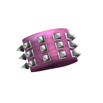 Right Emo Gothic Spiked Stud Bracelets Light Pink thumbnail