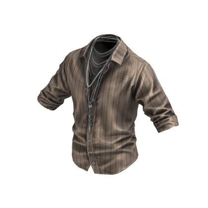Tan Button Up Shirt w/ Chains
