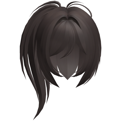 moe emo high messy side ponytail brown