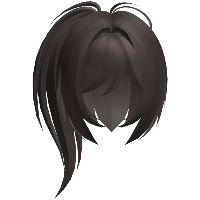 moe emo high messy side ponytail brown