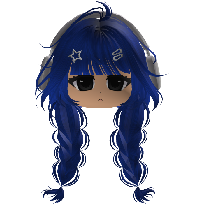 Cute emo y2k hair fluffy blue