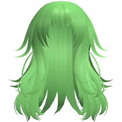 Anime Messy Long Hair w/ Spiky Ends (Green)