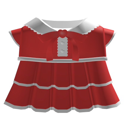 ၄♡၃ Valentines Sweetheart Ruffled Dress In Red Roblox item