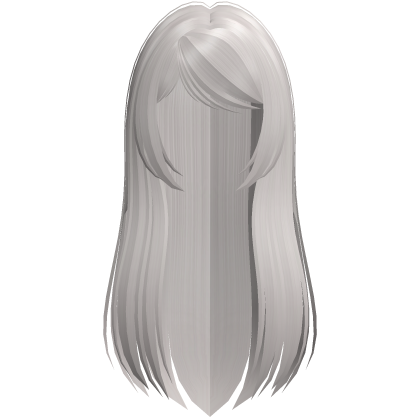 cute anime long straight hair in ash blonde Roblox item