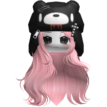 Fuzzy Bear Ushanka Flowy Long Hair (Pink)