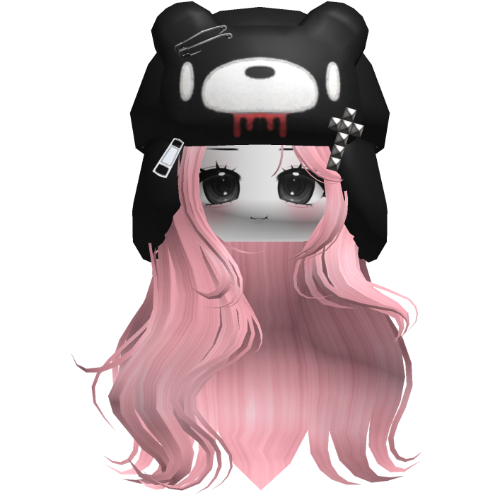 Fuzzy Bear Ushanka Flowy Long Hair (Pink)
