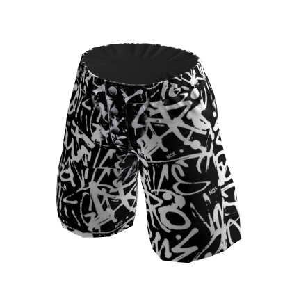 NOX – WHITE BLACK GRAFFITI SHORTS thumbnail