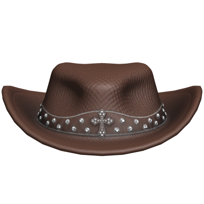 Brown Cross Studded Cowboy Hat Roblox item