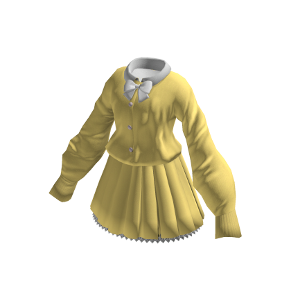 Cute Sweater Skirt School Outfit - Yellow thumbnail