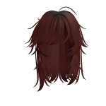 cute y2k messy wolfcut hair in red
