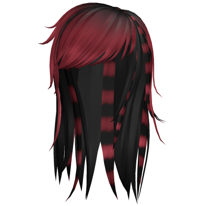black and red side bangs scene hair