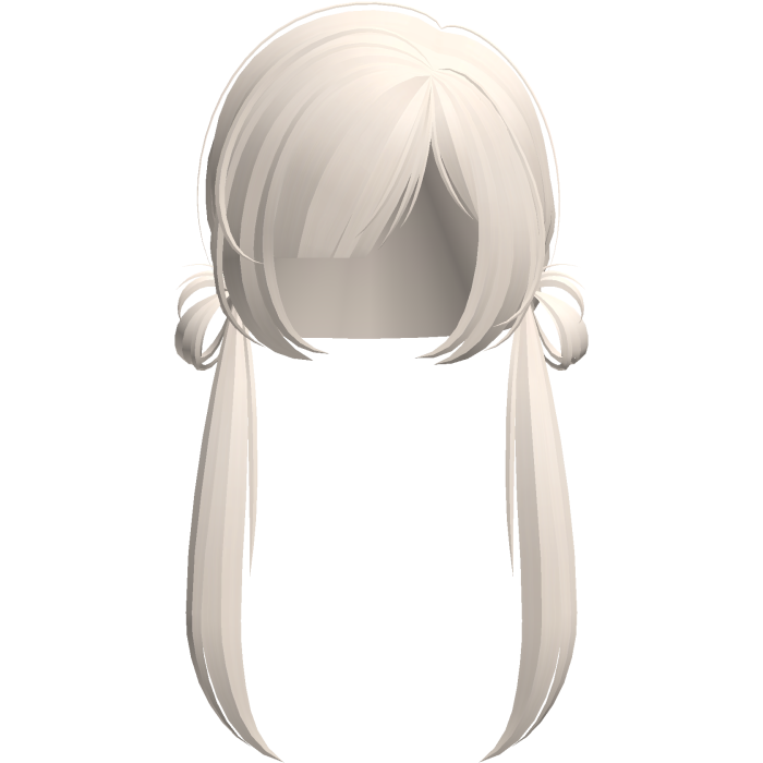 cute low buns with long pigtails in light blonde