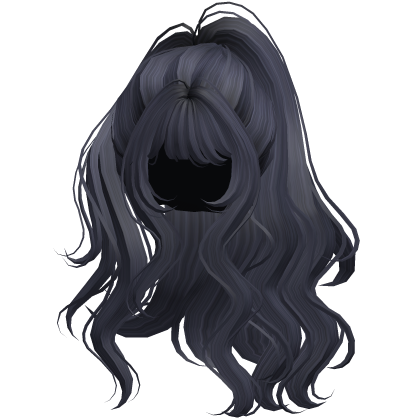 Dark Blue Long Wavy Half Up Half Down