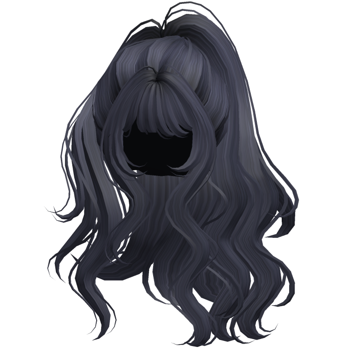 Dark Blue Long Wavy Half Up Half Down