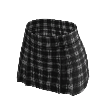 Kpop ☆ plaid black pleat miniskirt thumbnail